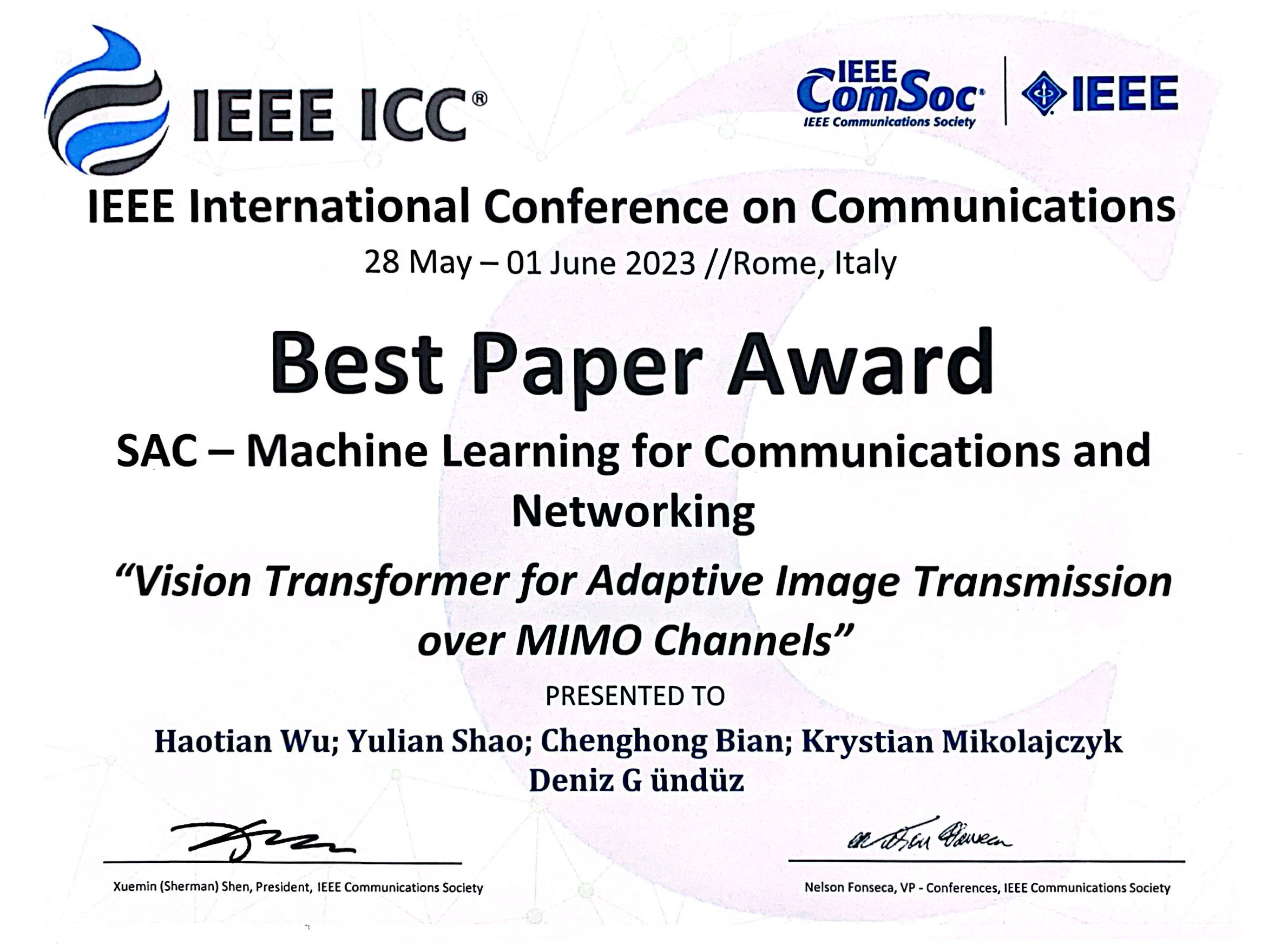 ICC Best Paper Award